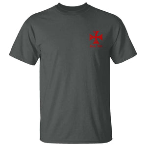 Deus Vult Catholic Knight Templar Crusader Cross Faith T Shirt TS11 Dark Heather Print Your Wear