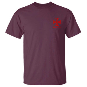 Deus Vult Catholic Knight Templar Crusader Cross Faith T Shirt TS11 Maroon Print Your Wear