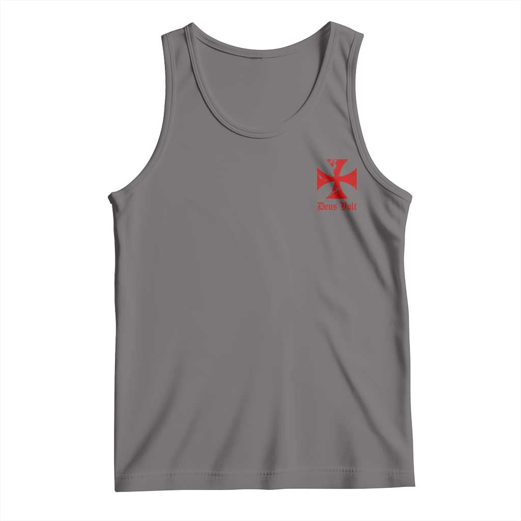 Deus Vult Catholic Knight Templar Crusader Cross Faith Tank Top TS11 Deep Heather Print Your Wear