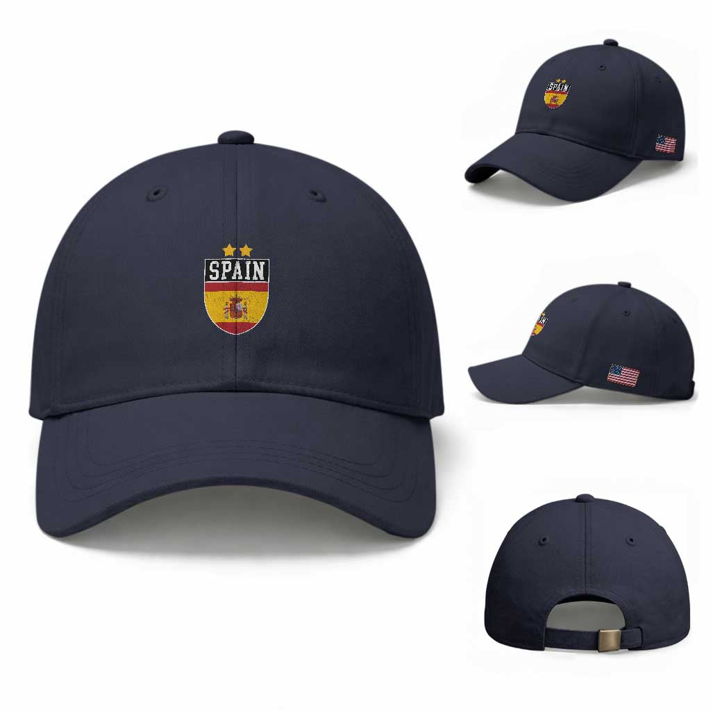 Spain 2nd Star Espana Football Crest Baseball Cap TS11 Baseball Cap Universal Fit Navy Print Your Wear
