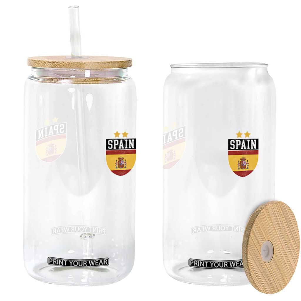 Spain 2nd Star Espana Football Crest Glass Can TS11 Print Your Wear