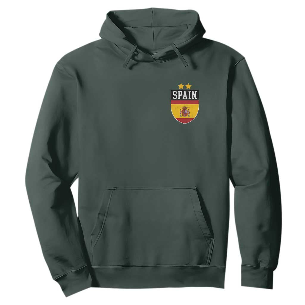 Spain 2nd Star Espana Football Crest Hoodie TS11 Dark Forest Green Print Your Wear