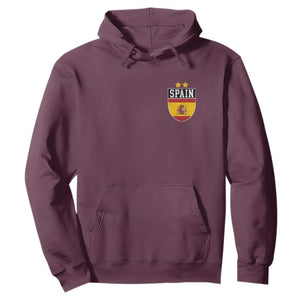 Spain 2nd Star Espana Football Crest Hoodie TS11 Maroon Print Your Wear