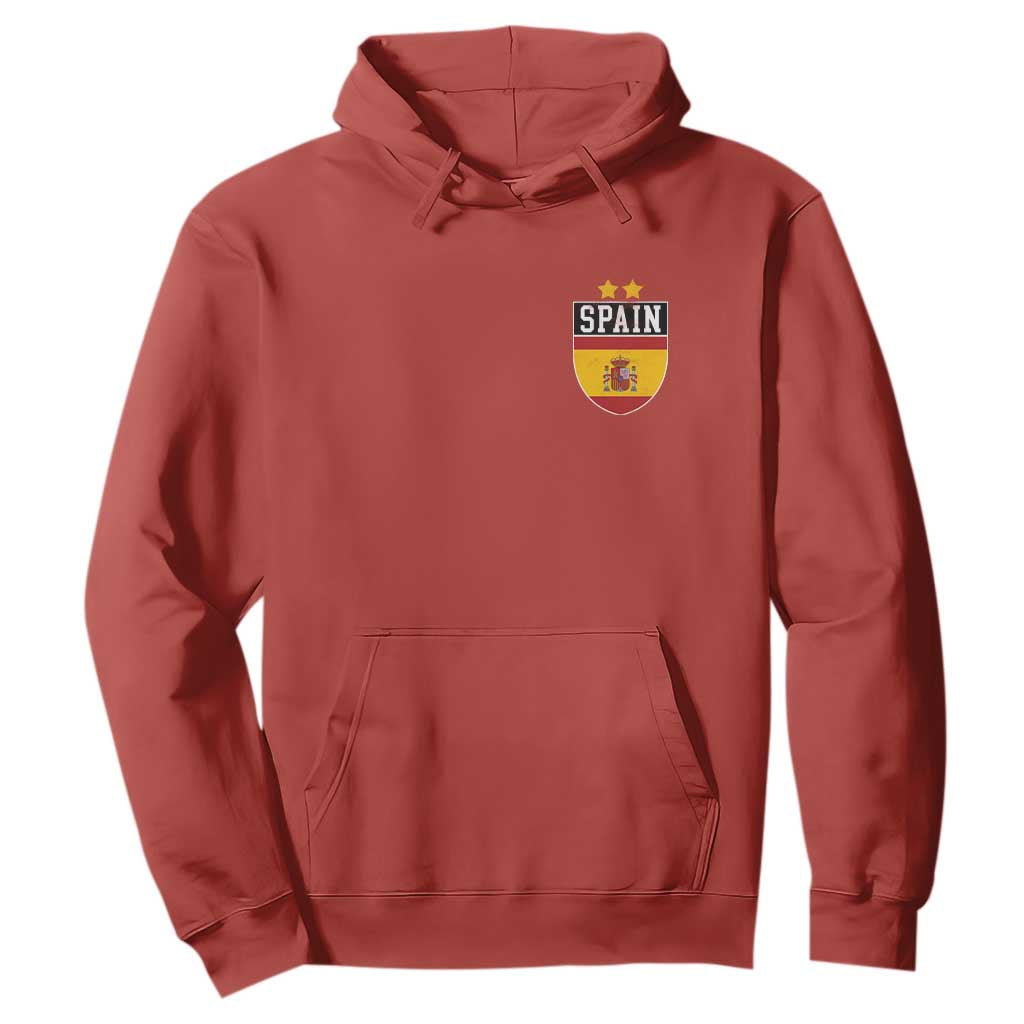 Spain 2nd Star Espana Football Crest Hoodie TS11 Red Print Your Wear