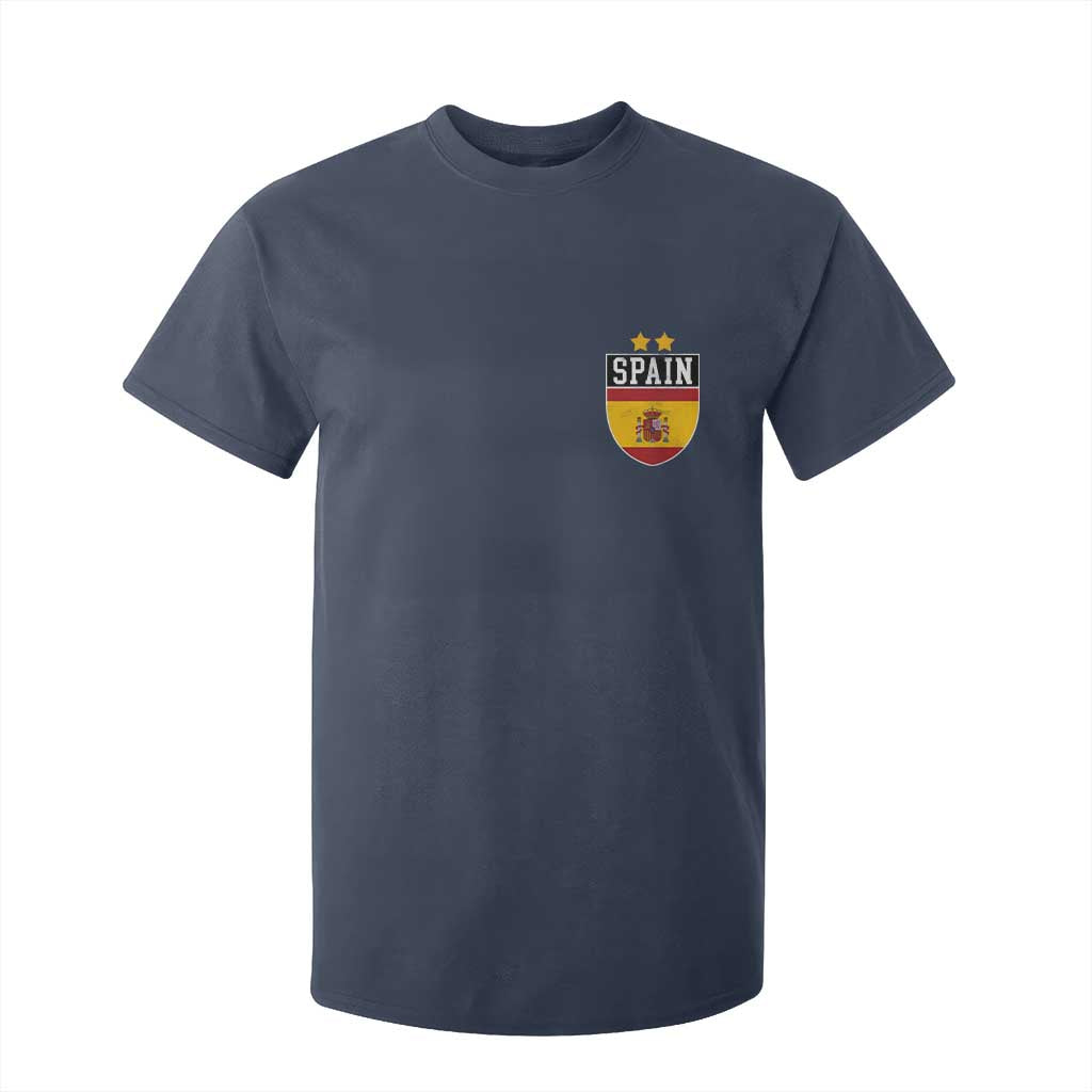 Spain 2nd Star Espana Football Crest T Shirt For Kid TS11 Navy Print Your Wear