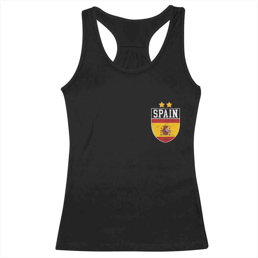 Spain 2nd Star Espana Football Crest Racerback Tank Top TS11 Black Print Your Wear