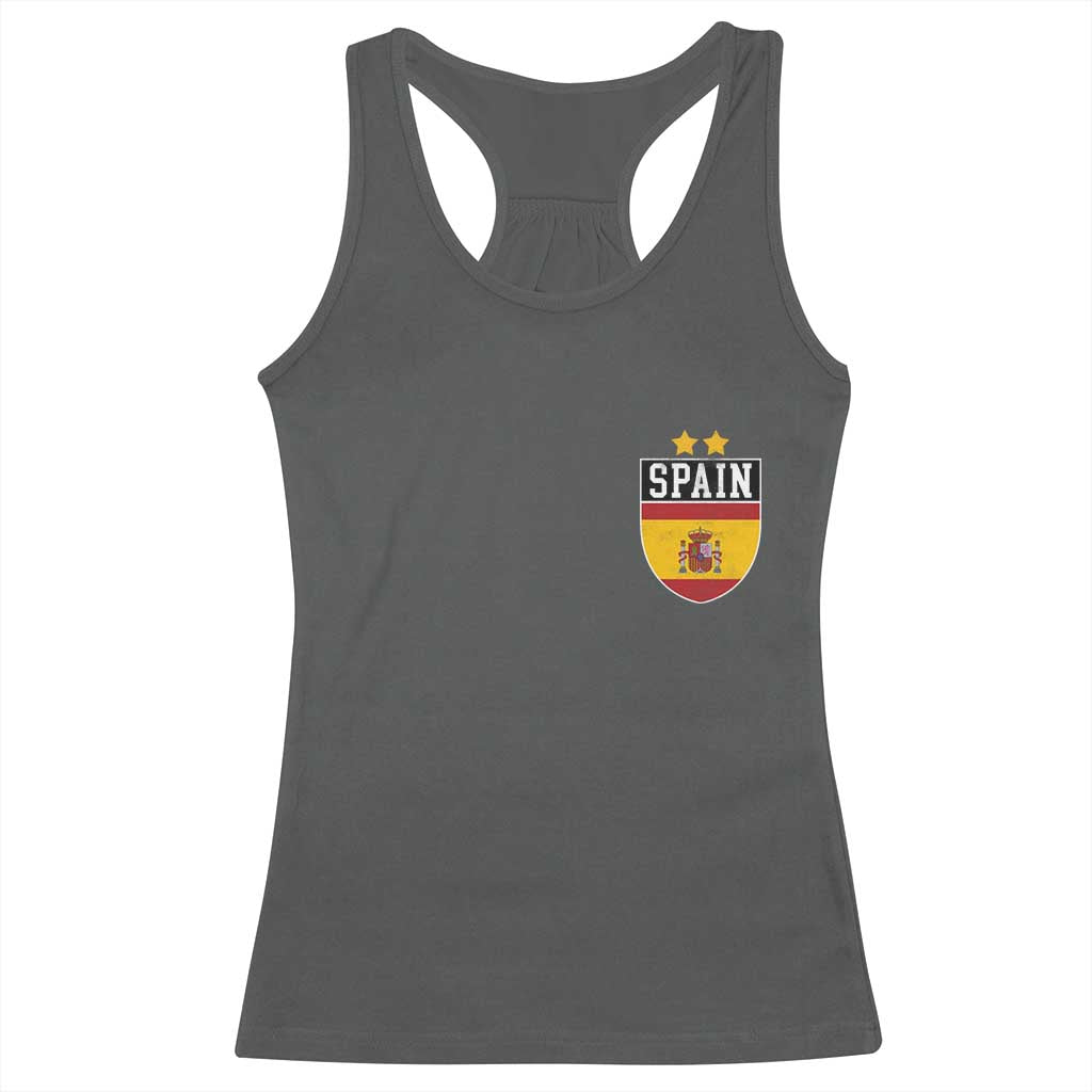 Spain 2nd Star Espana Football Crest Racerback Tank Top TS11 Dark Heather Print Your Wear
