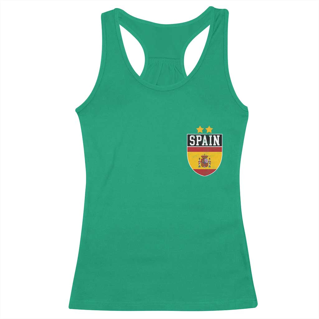 Spain 2nd Star Espana Football Crest Racerback Tank Top TS11 Irish Green Print Your Wear