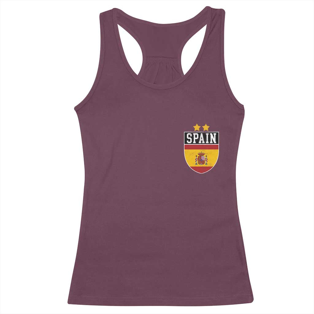 Spain 2nd Star Espana Football Crest Racerback Tank Top TS11 Maroon Print Your Wear