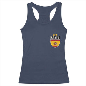 Spain 2nd Star Espana Football Crest Racerback Tank Top TS11 Navy Print Your Wear