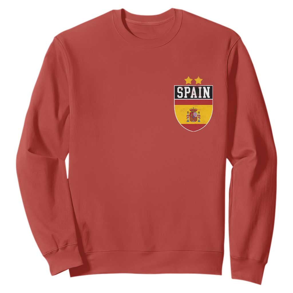 Spain 2nd Star Espana Football Crest Sweatshirt TS11 Red Print Your Wear