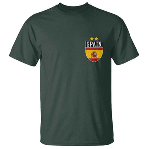 Spain 2nd Star Espana Football Crest T Shirt TS11 Dark Forest Green Print Your Wear