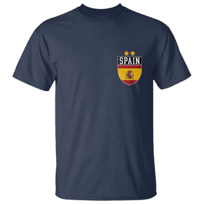 Spain 2nd Star Espana Football Crest T Shirt TS11 Navy Print Your Wear