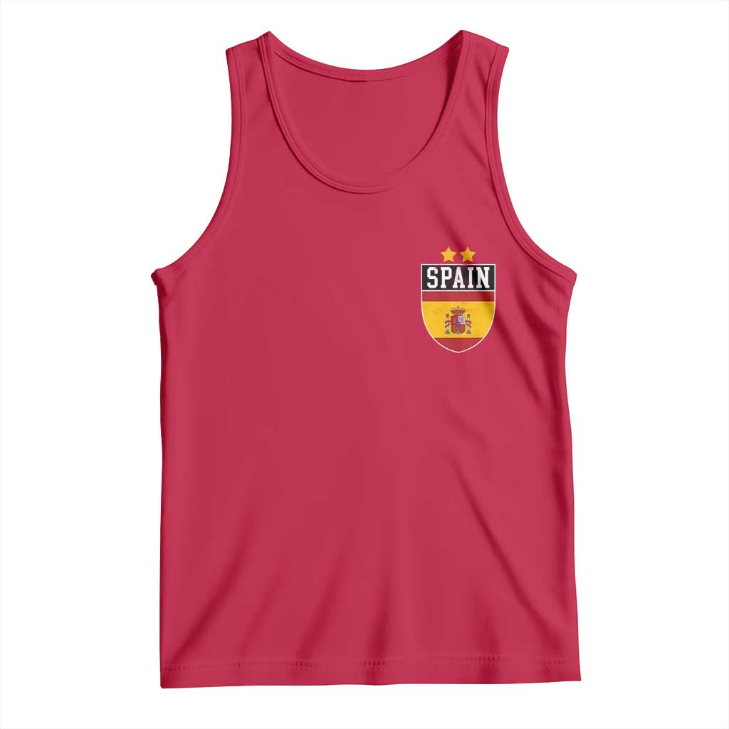 Spain 2nd Star Espana Football Crest Tank Top TS11 Red Print Your Wear