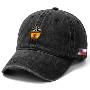 Spain 2nd Star Espana Football Crest Washed Cotton Baseball Cap TS11 Print Your Wear