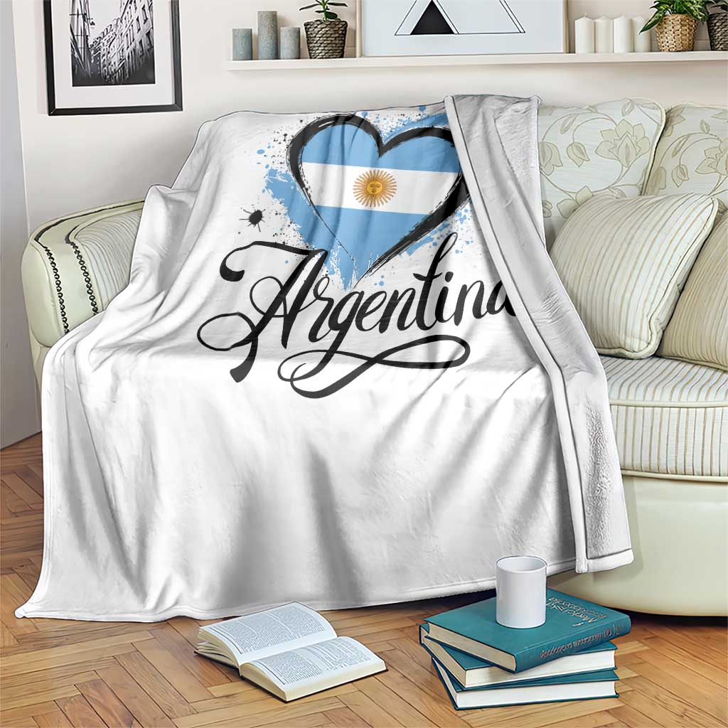 Argentina Heart Argentinian Flag Sun of May Patriotic Throw Blanket TS11 Print Your Wear
