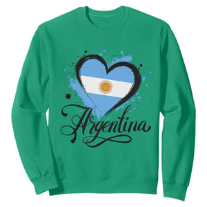 Argentina Heart Argentinian Flag Sun of May Patriotic Sweatshirt TS11 Irish Green Print Your Wear