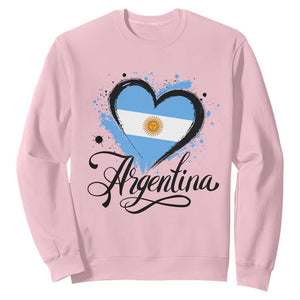 Argentina Heart Argentinian Flag Sun of May Patriotic Sweatshirt TS11 Light Pink Print Your Wear