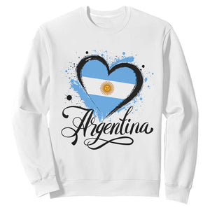 Argentina Heart Argentinian Flag Sun of May Patriotic Sweatshirt TS11 White Print Your Wear
