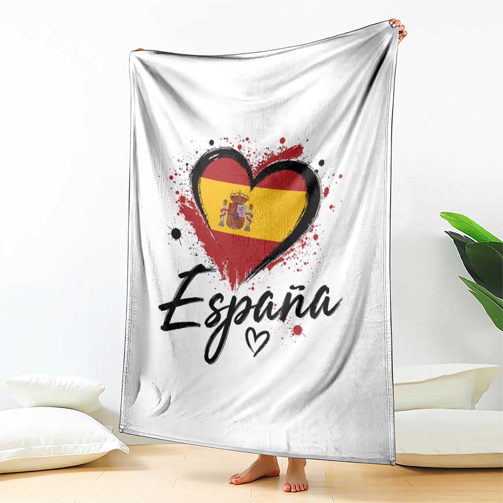 Espana Heart Spanish Flag Patriotic Spain Pride Throw Blanket TS11 Print Your Wear