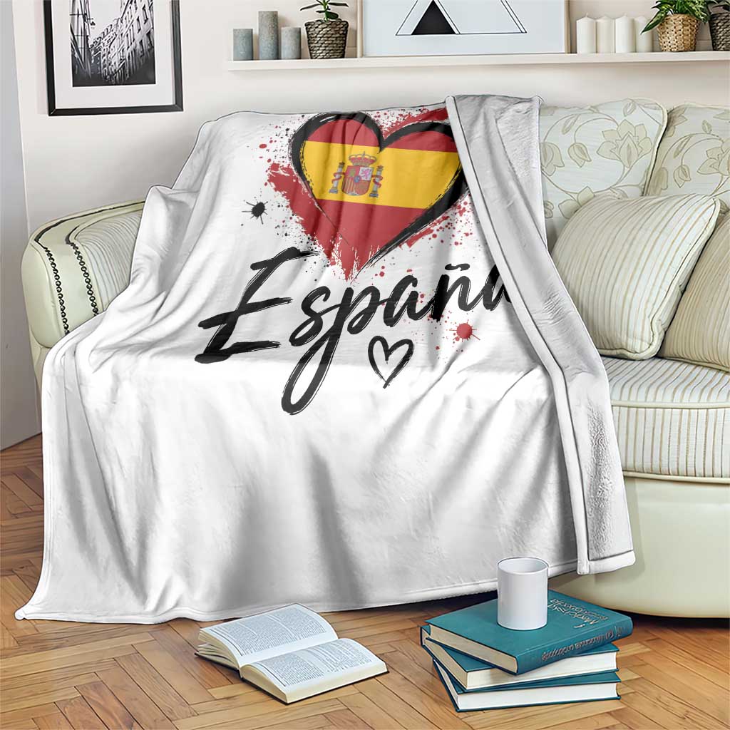 Espana Heart Spanish Flag Patriotic Spain Pride Throw Blanket TS11 Print Your Wear