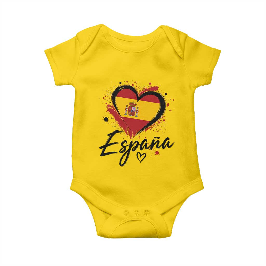 Espana Heart Spanish Flag Patriotic Spain Pride Baby Onesie TS11 Daisy Print Your Wear