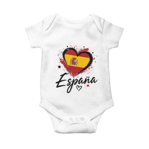 Espana Heart Spanish Flag Patriotic Spain Pride Baby Onesie TS11 White Print Your Wear