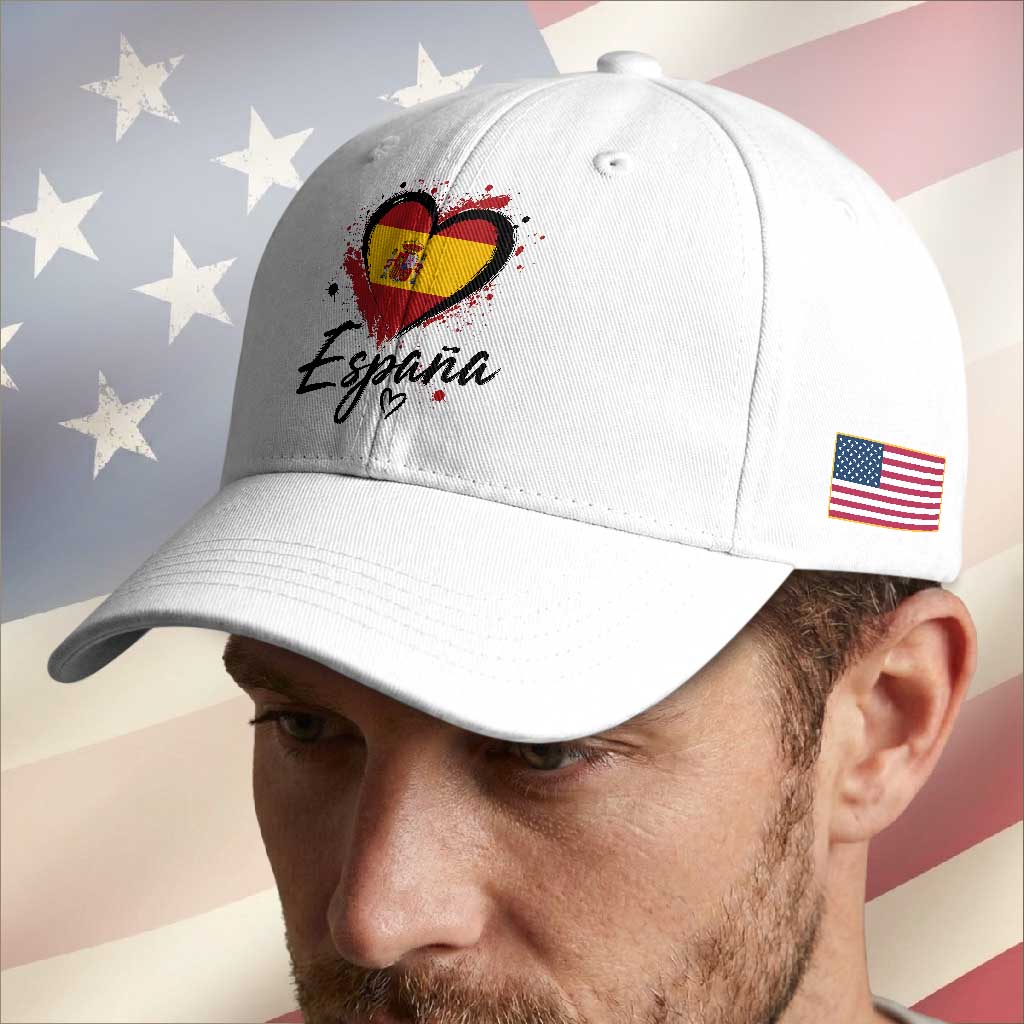 Espana Heart Spanish Flag Patriotic Spain Pride Baseball Cap TS11 Print Your Wear