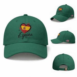 Espana Heart Spanish Flag Patriotic Spain Pride Baseball Cap TS11 Baseball Cap Universal Fit Irish Green Print Your Wear