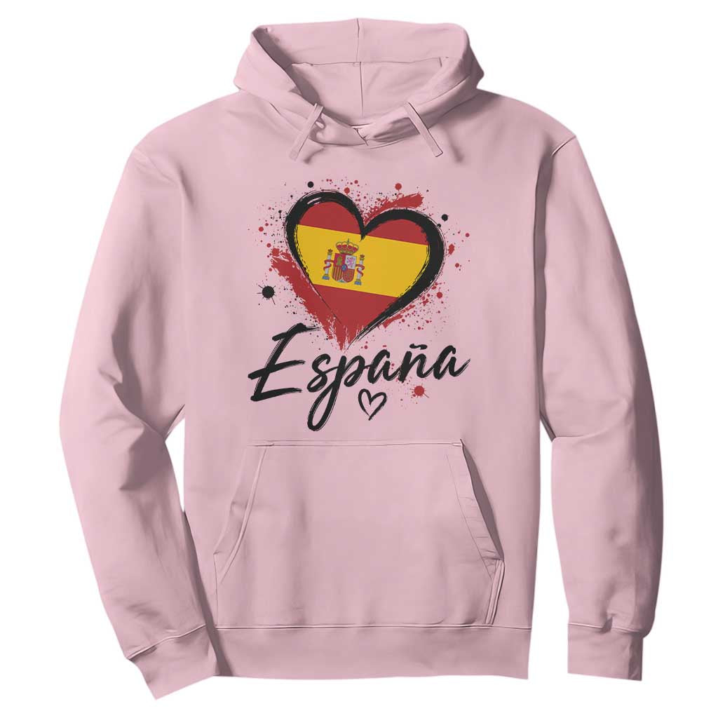 Espana Heart Spanish Flag Patriotic Spain Pride Hoodie TS11 Light Pink Print Your Wear