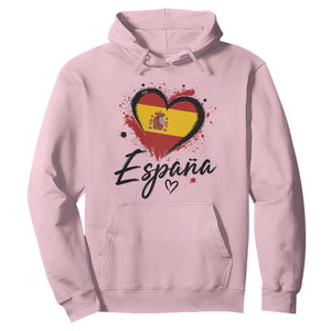 Espana Heart Spanish Flag Patriotic Spain Pride Hoodie TS11 Light Pink Print Your Wear