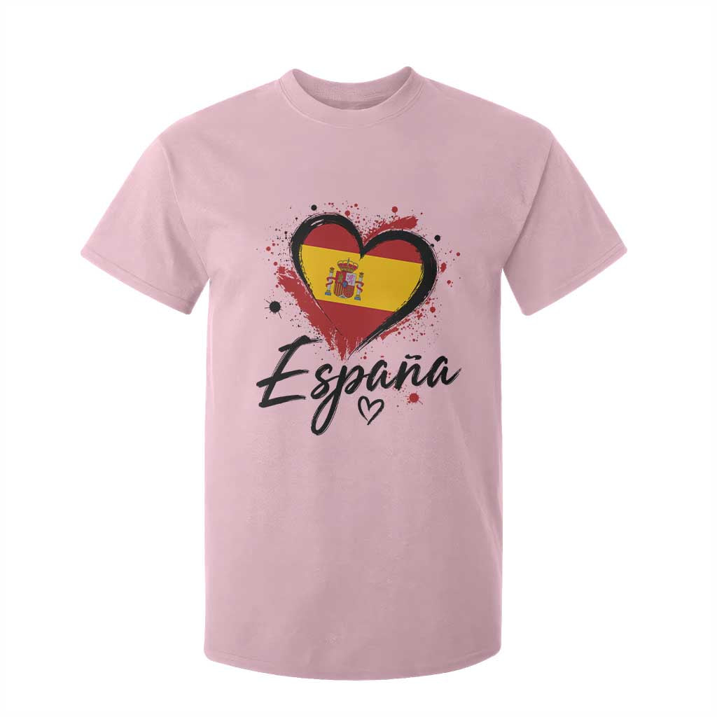 Espana Heart Spanish Flag Patriotic Spain Pride T Shirt For Kid TS11 Light Pink Print Your Wear