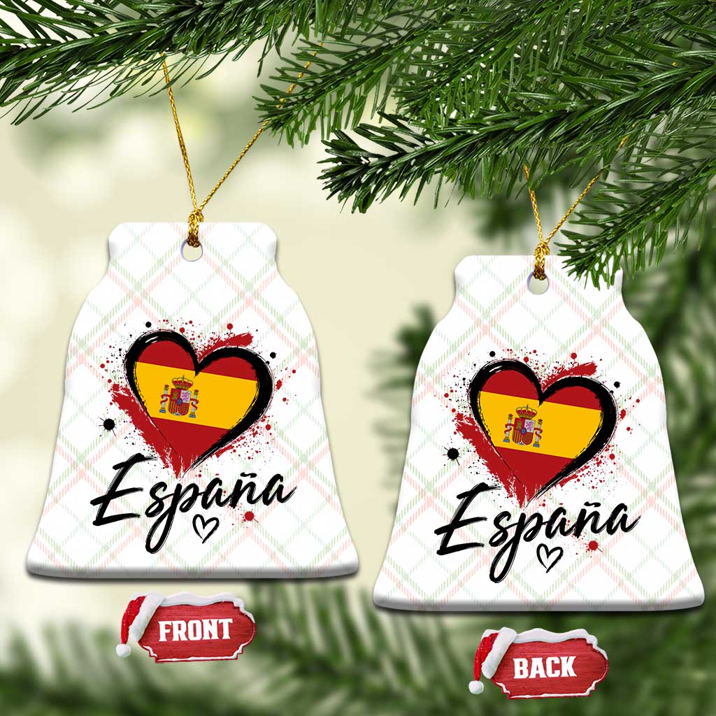 Espana Heart Spanish Flag Patriotic Spain Pride Ceramic Ornament TS11 Print Your Wear