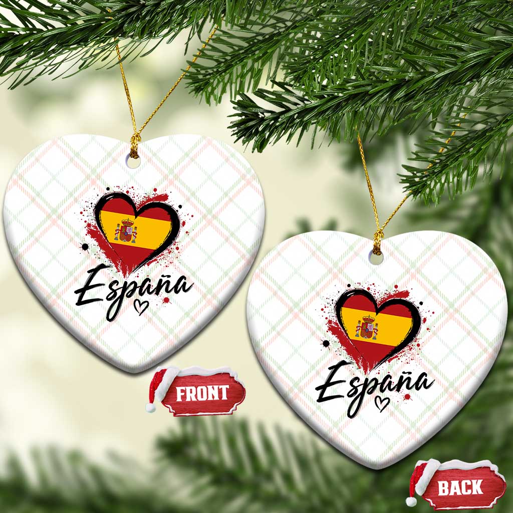 Espana Heart Spanish Flag Patriotic Spain Pride Ceramic Ornament TS11 Print Your Wear