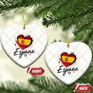 Espana Heart Spanish Flag Patriotic Spain Pride Ceramic Ornament TS11 Print Your Wear