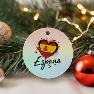Espana Heart Spanish Flag Patriotic Spain Pride Ceramic Ornament TS11 1pc Pastel Print Your Wear
