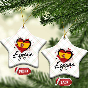 Espana Heart Spanish Flag Patriotic Spain Pride Ceramic Ornament TS11 Print Your Wear