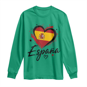 Espana Heart Spanish Flag Patriotic Spain Pride Long Sleeve Shirt TS11 Irish Green Print Your Wear
