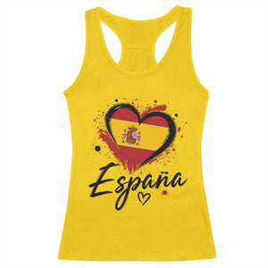 Espana Heart Spanish Flag Patriotic Spain Pride Racerback Tank Top TS11 Daisy Print Your Wear