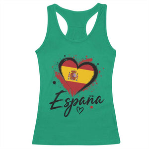 Espana Heart Spanish Flag Patriotic Spain Pride Racerback Tank Top TS11 Irish Green Print Your Wear