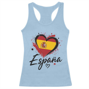 Espana Heart Spanish Flag Patriotic Spain Pride Racerback Tank Top TS11 Light Blue Print Your Wear