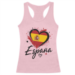 Espana Heart Spanish Flag Patriotic Spain Pride Racerback Tank Top TS11 Light Pink Print Your Wear