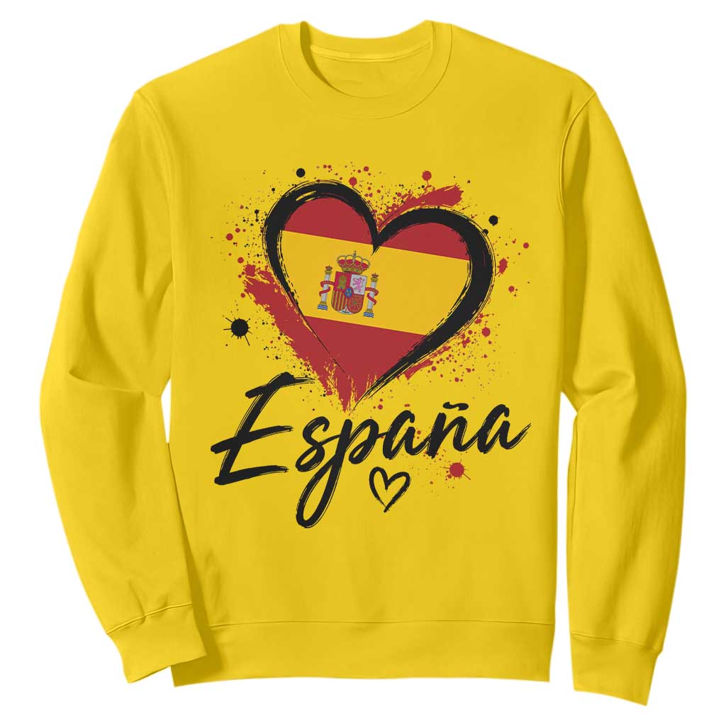 Espana Heart Spanish Flag Patriotic Spain Pride Sweatshirt TS11 Daisy Print Your Wear