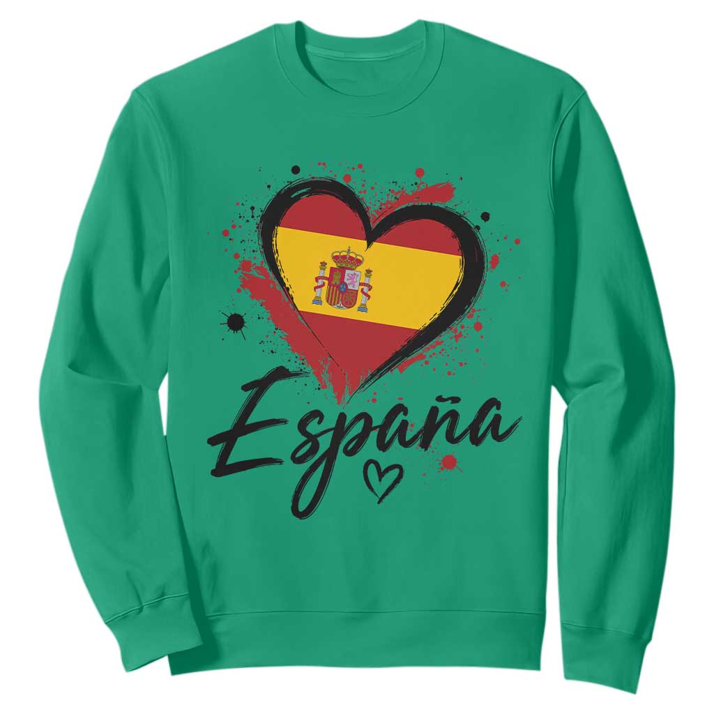 Espana Heart Spanish Flag Patriotic Spain Pride Sweatshirt TS11 Irish Green Print Your Wear