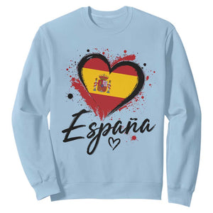 Espana Heart Spanish Flag Patriotic Spain Pride Sweatshirt TS11 Light Blue Print Your Wear