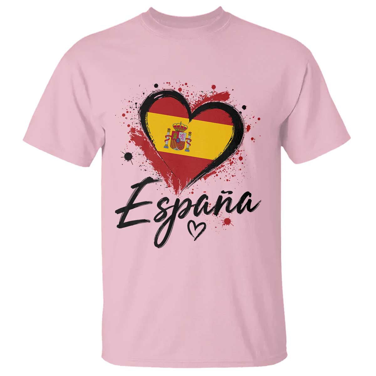 Espana Heart Spanish Flag Patriotic Spain Pride T Shirt TS11 Light Pink Print Your Wear