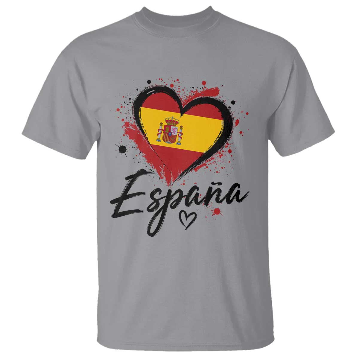 Espana Heart Spanish Flag Patriotic Spain Pride T Shirt TS11 Sport Gray Print Your Wear