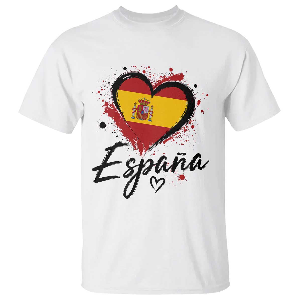 Espana Heart Spanish Flag Patriotic Spain Pride T Shirt TS11 White Print Your Wear