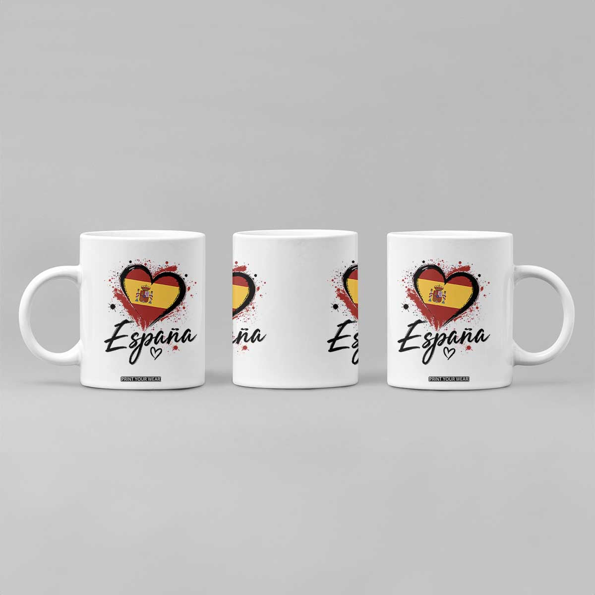 Espana Heart Spanish Flag Patriotic Spain Pride Coffee Mug TS11 Print Your Wear