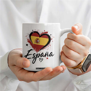 Espana Heart Spanish Flag Patriotic Spain Pride Coffee Mug TS11 Print Your Wear